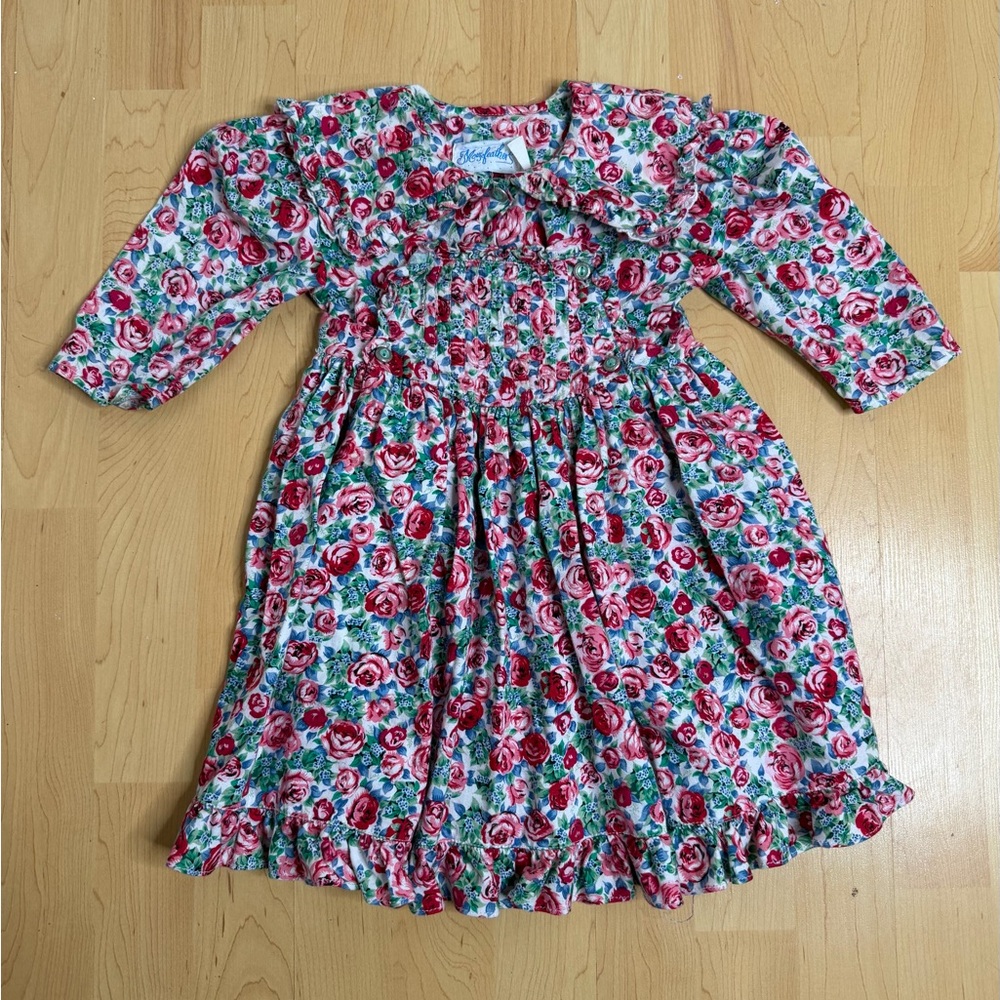 Vintage 90s Mousefeathers Floral Dress Toddler Girl 2T Cottagecore